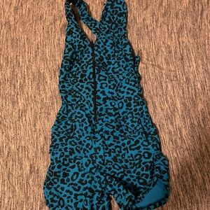Blue Cheetah Print Midi Dress